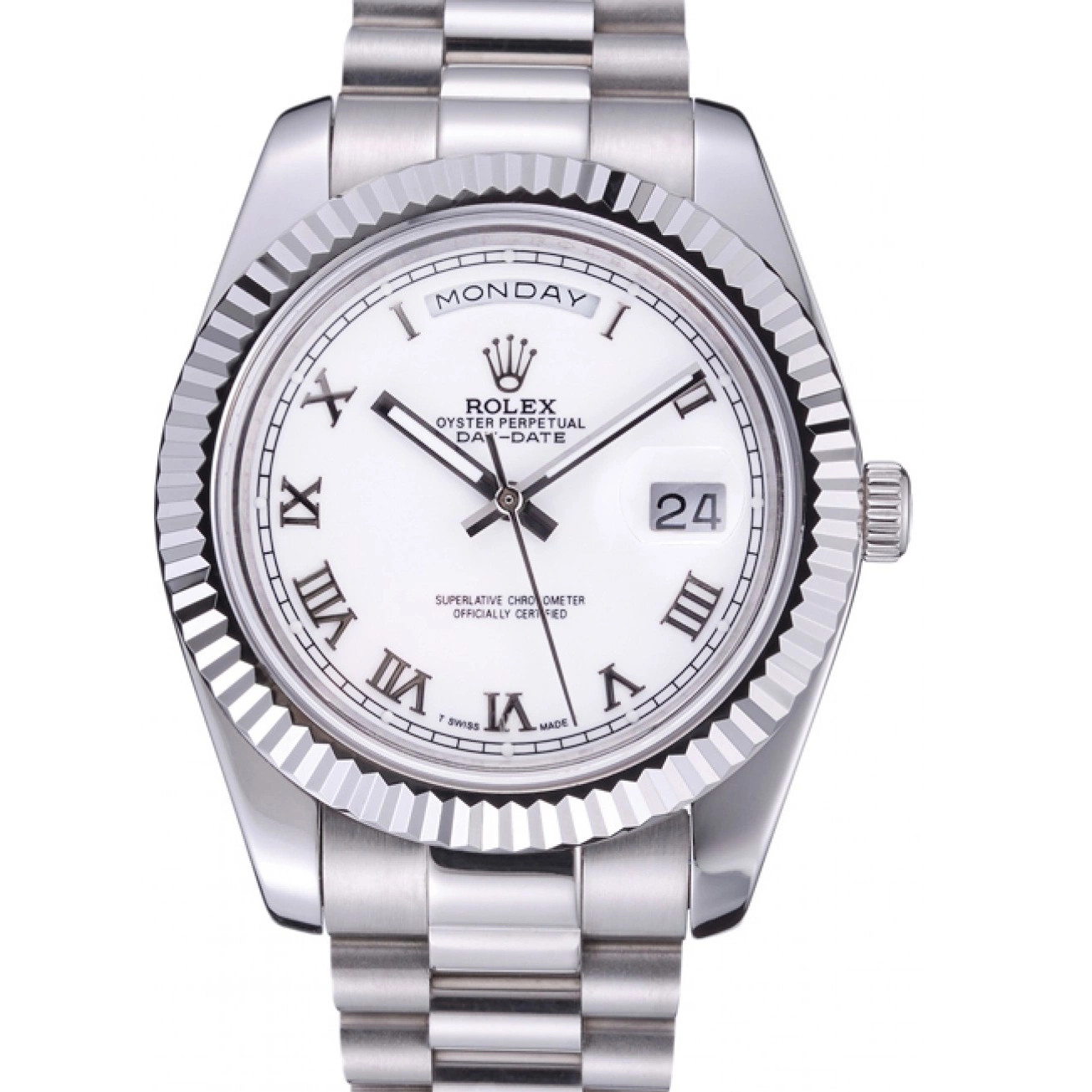 Dial White Bracelet Steel Rolex Stainless 622547 Day-Date 0821